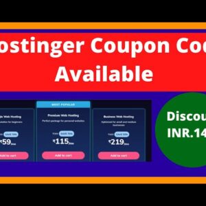 Hostinger Coupon Code 2021 | Hostinger Coupon Code for Hosting Business Web Hosting Discount ₹1467